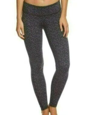 Prana Ashley Women's Small Gray Black Cross Stitch Mid Rise Activewear Leggings